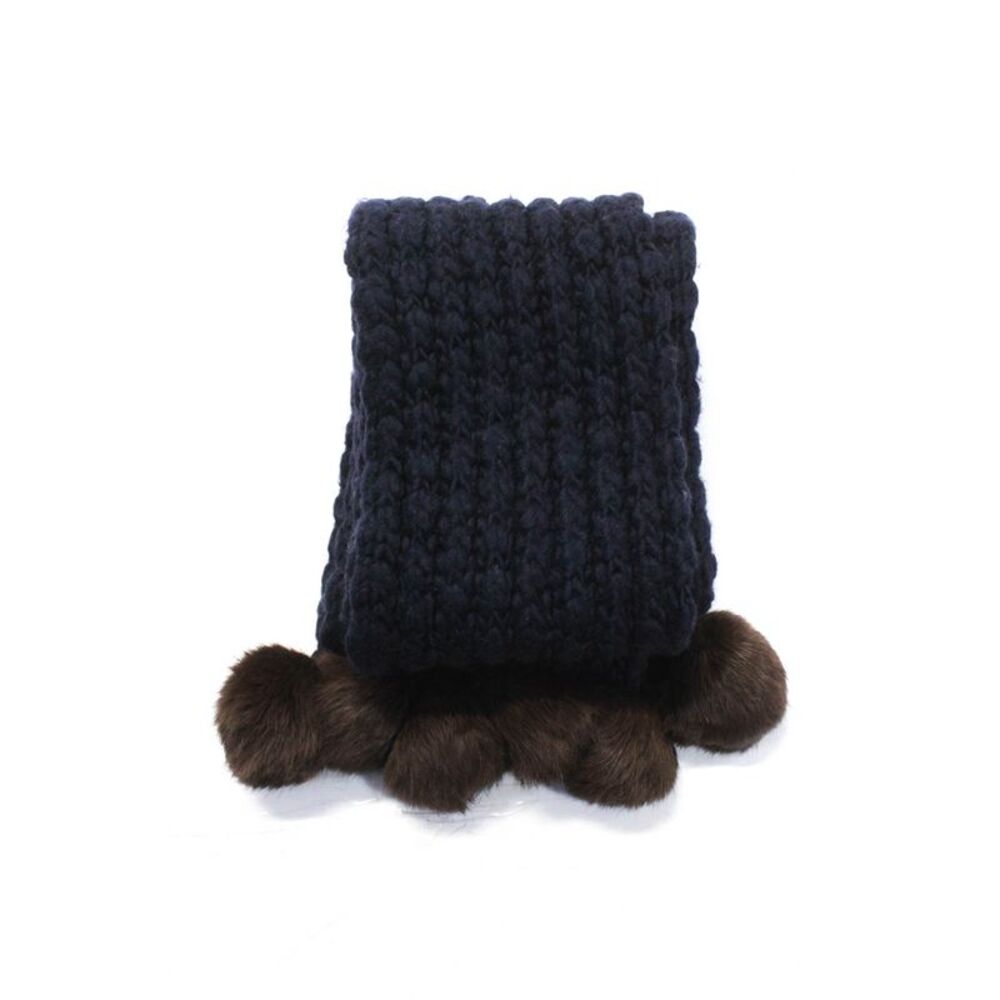 Max & Co Women's Cozy Knit Scarf Navy Blue